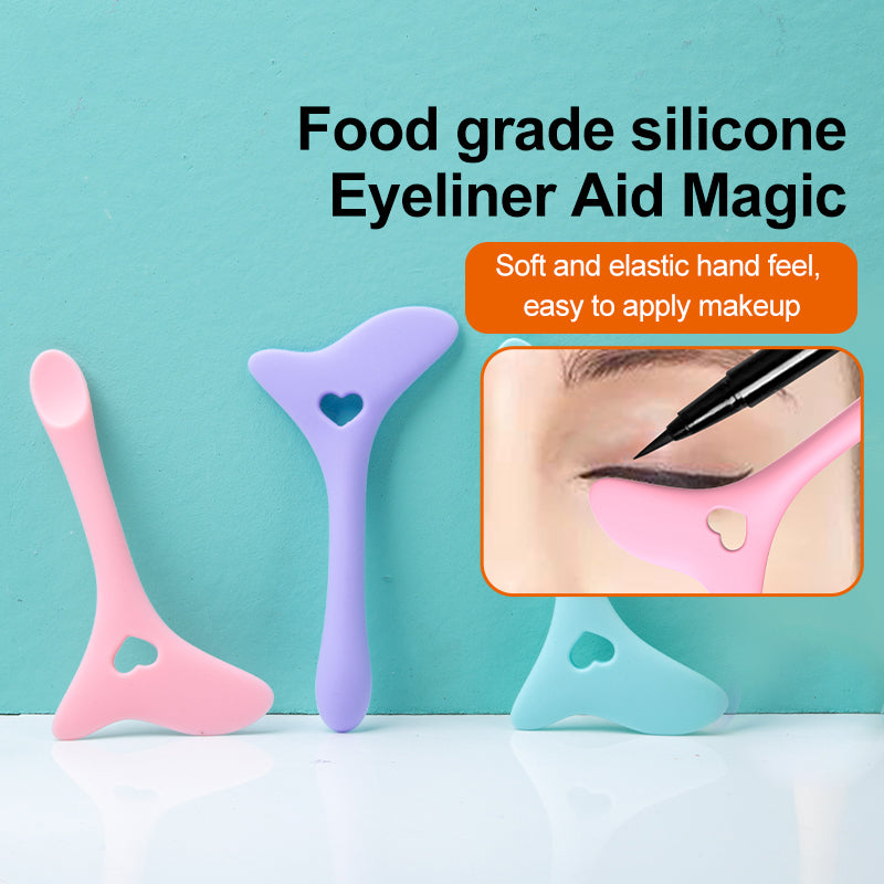 Silicone Eyeliner Stencil Wing Tip Mascara Drawing Lipstick Aid Face Cream Applicator For Beginners Makeup Tool Eyeliner Stencils Silicone Winged Tip Eyeliner Aid Eyebrow Pencil Stencil Reusable